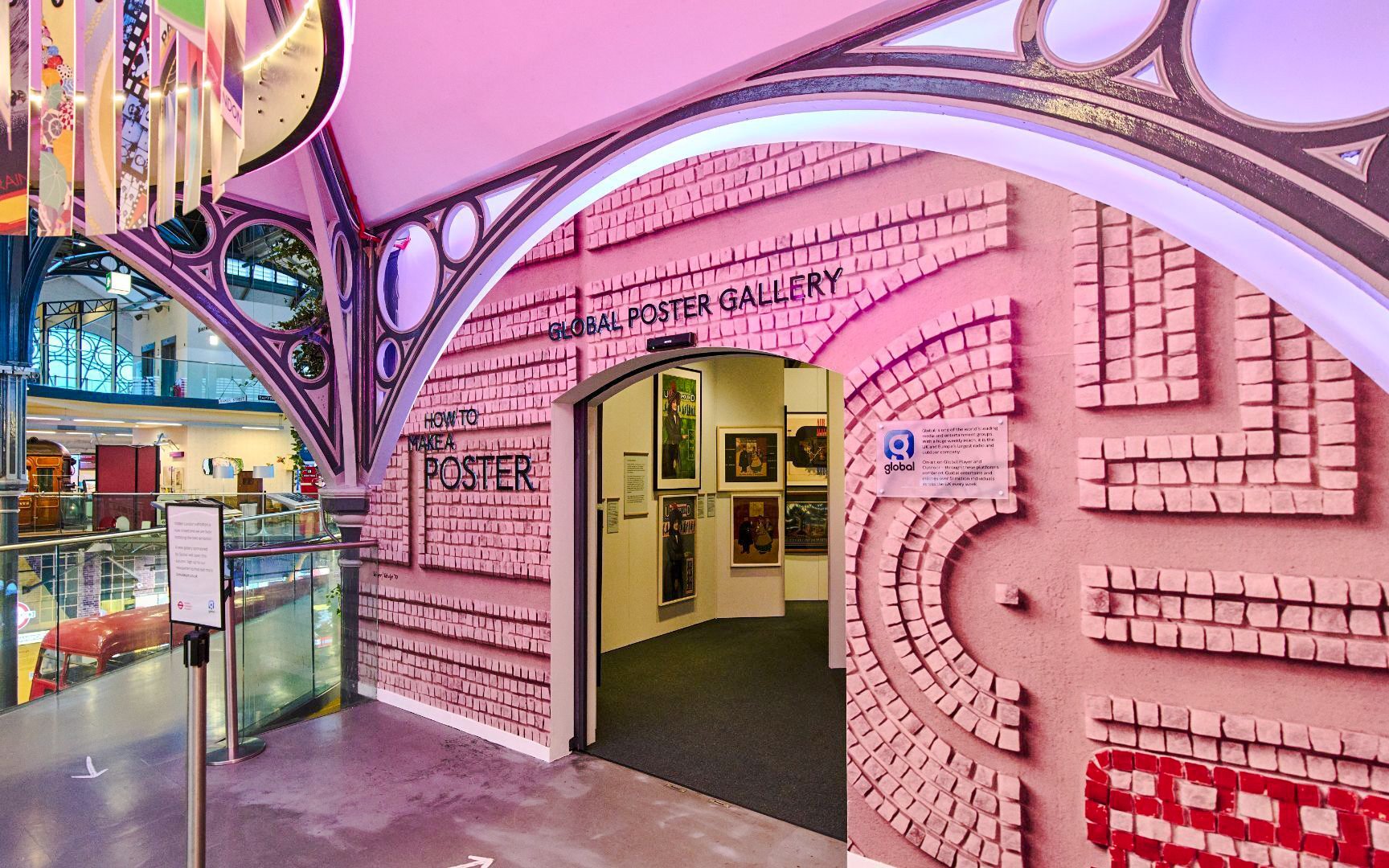 Global Poster Gallery entrance at London Transport Museum.