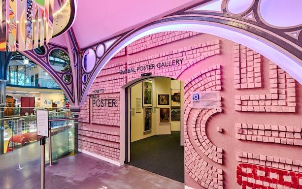 Global Poster Gallery entrance at London Transport Museum.