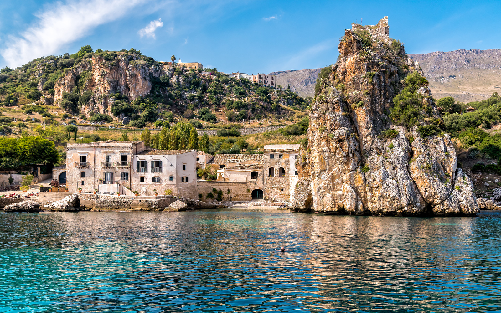 View of Scopello village at Zingaro Nature Reserve