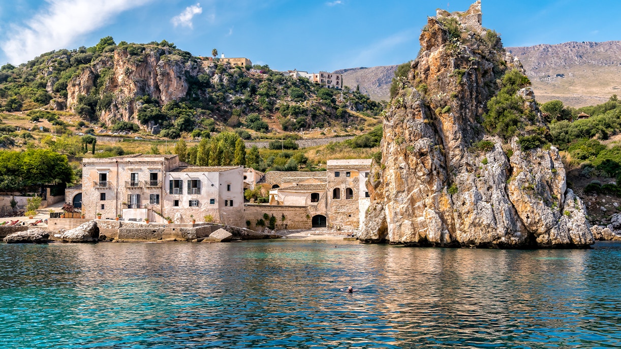 View of Scopello village at Zingaro Nature Reserve