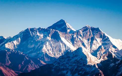 Mount Everest view from scenic flight, Everest Region, Kathmandu tour.