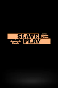 Theater stage with actors performing "Slave Play" in London.