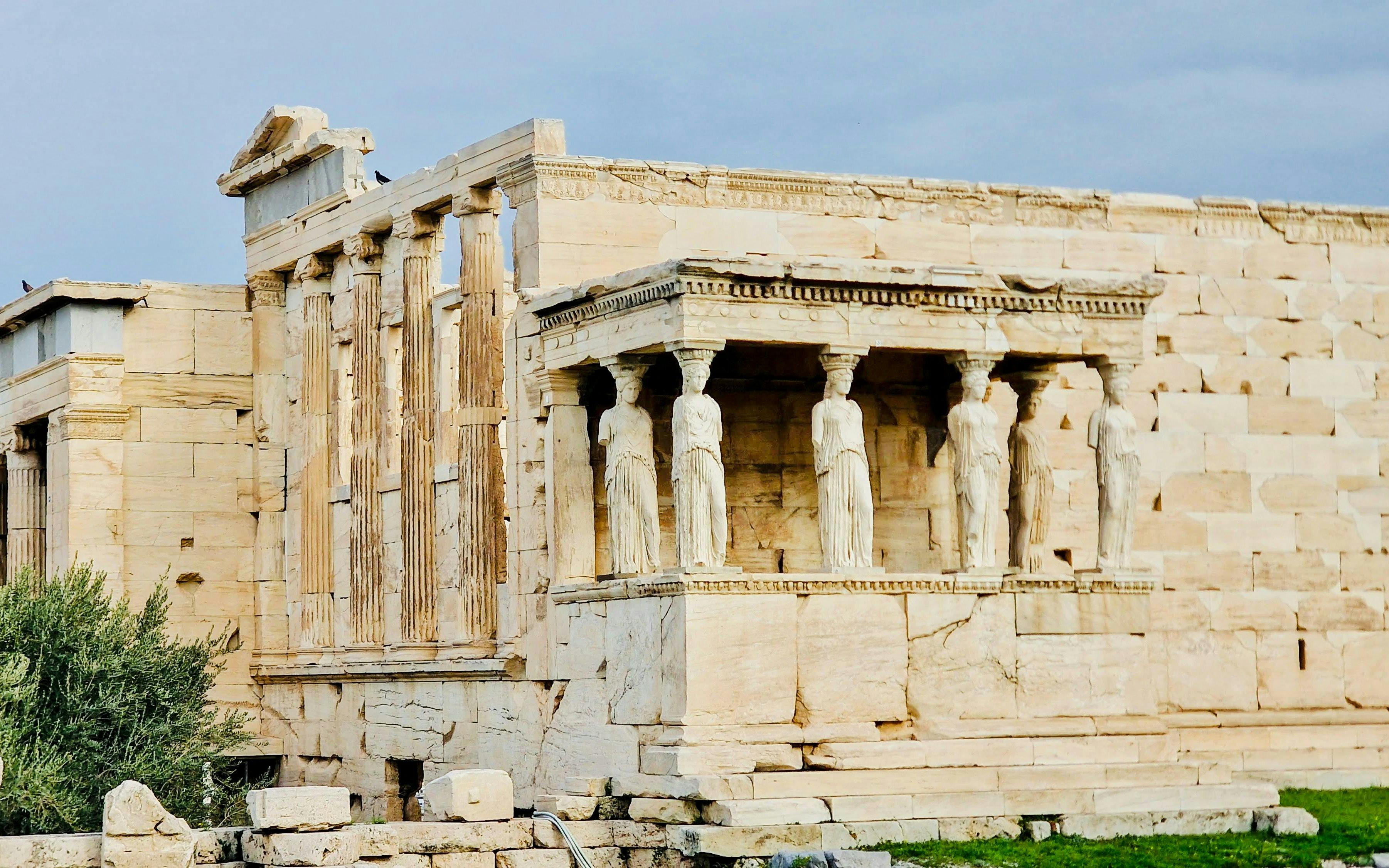 Erechtheion with Caryatids on Acropolis small-group tour, Athens.