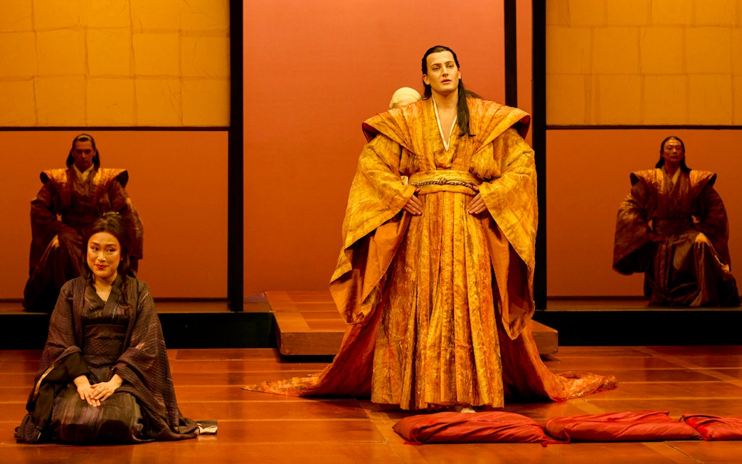 Stage performance of Madama Butterfly in Sydney with actors in traditional costumes.
