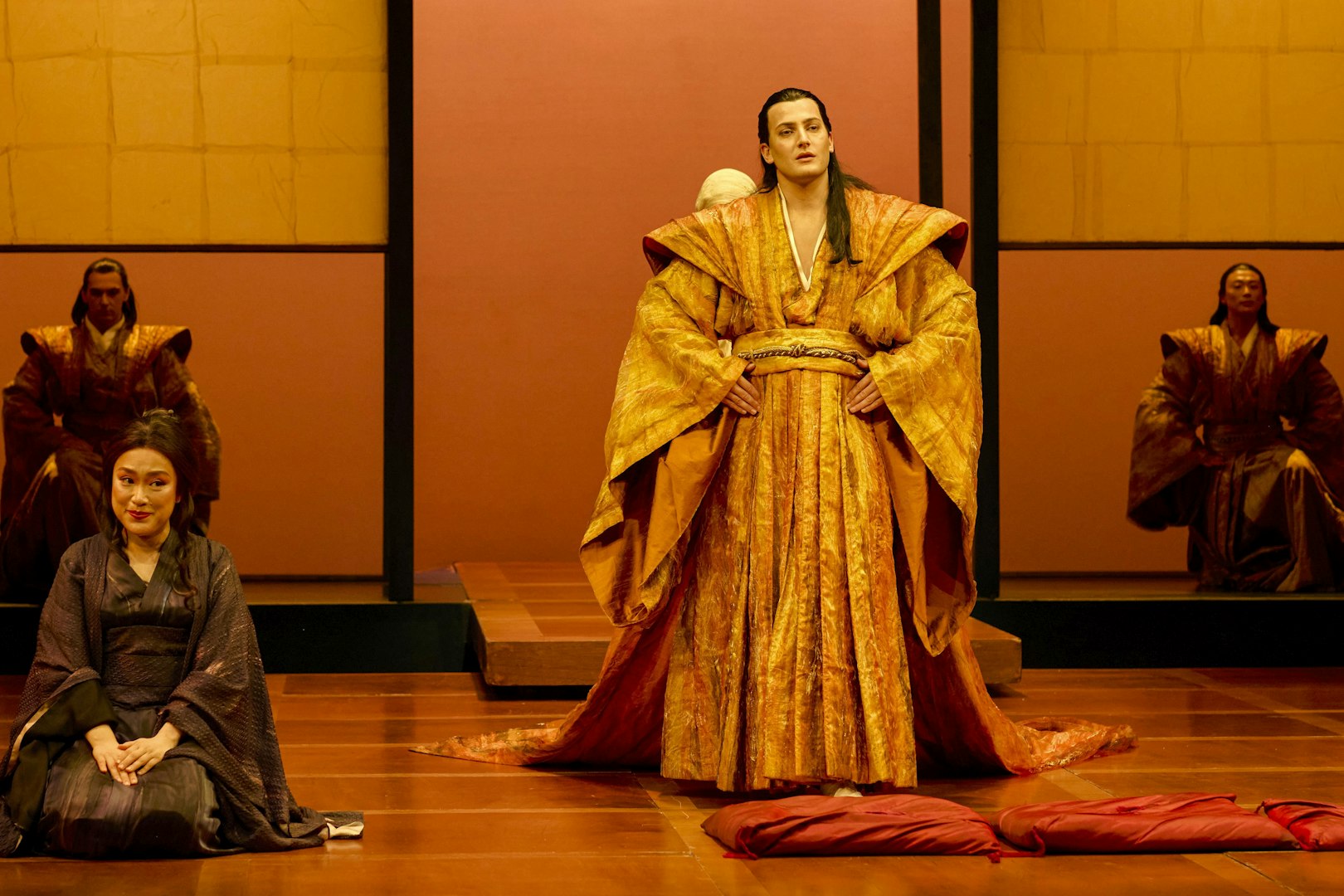 Stage performance of Madama Butterfly in Sydney with actors in traditional costumes.