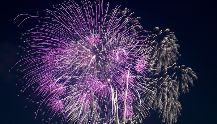 Violet Fireworks in Tokyo, Japan