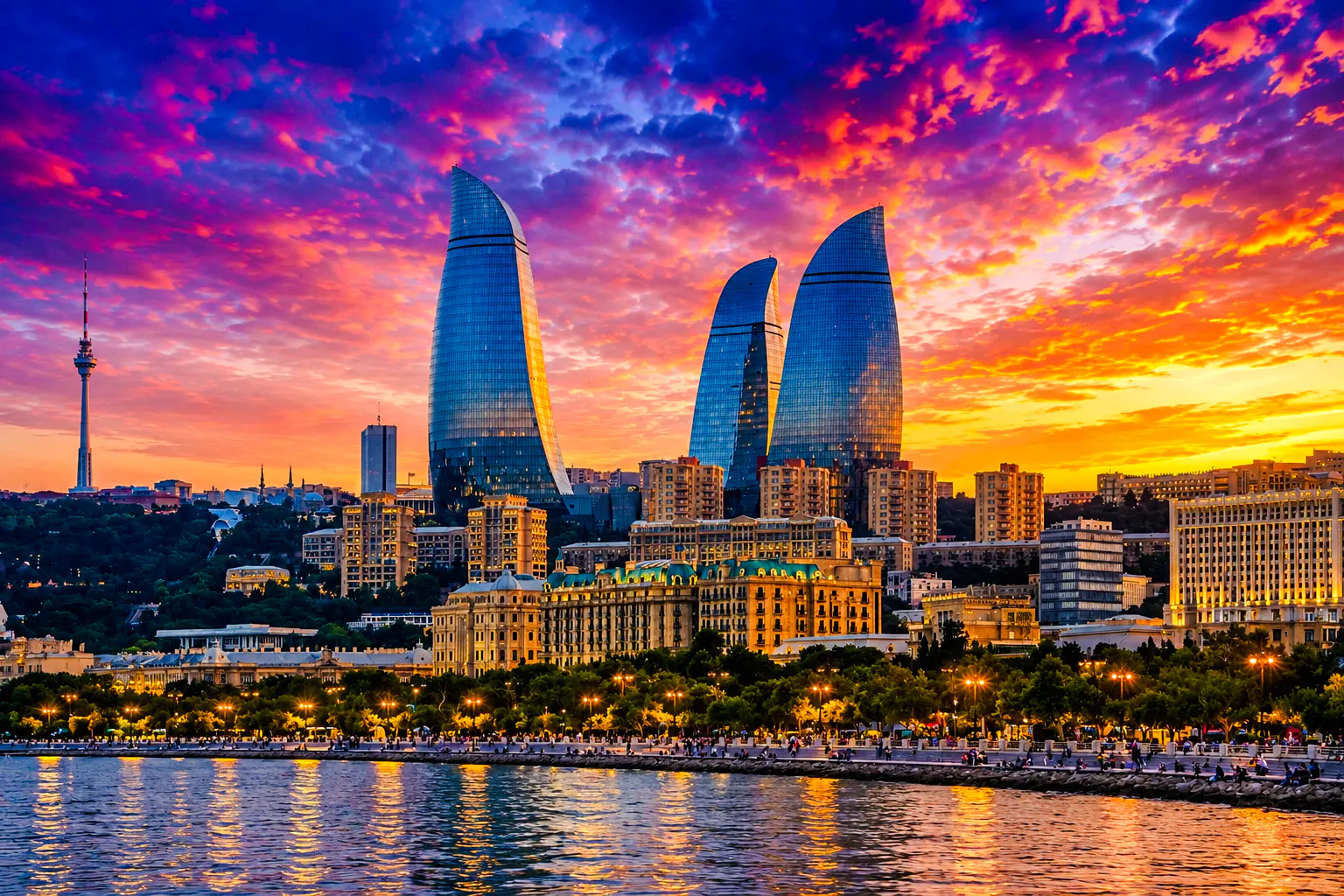 baku walking tour: old city & modern baku-1