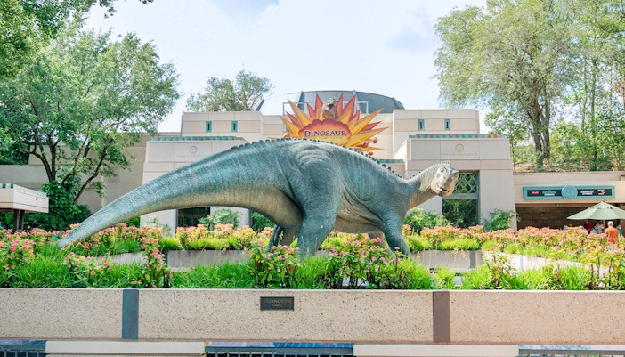 Dinosaur figure at Disney's Animal Kingdom, Walt Disney World, Orlando.