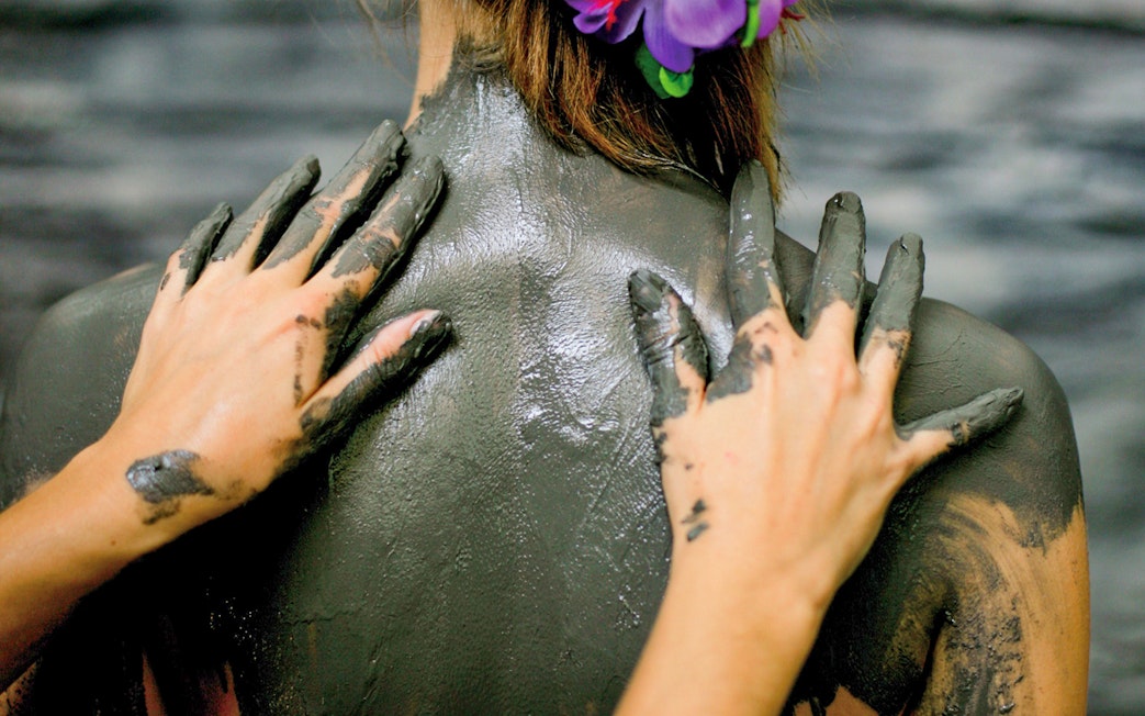 Mud spa treatment at Tropical Islands Resort.