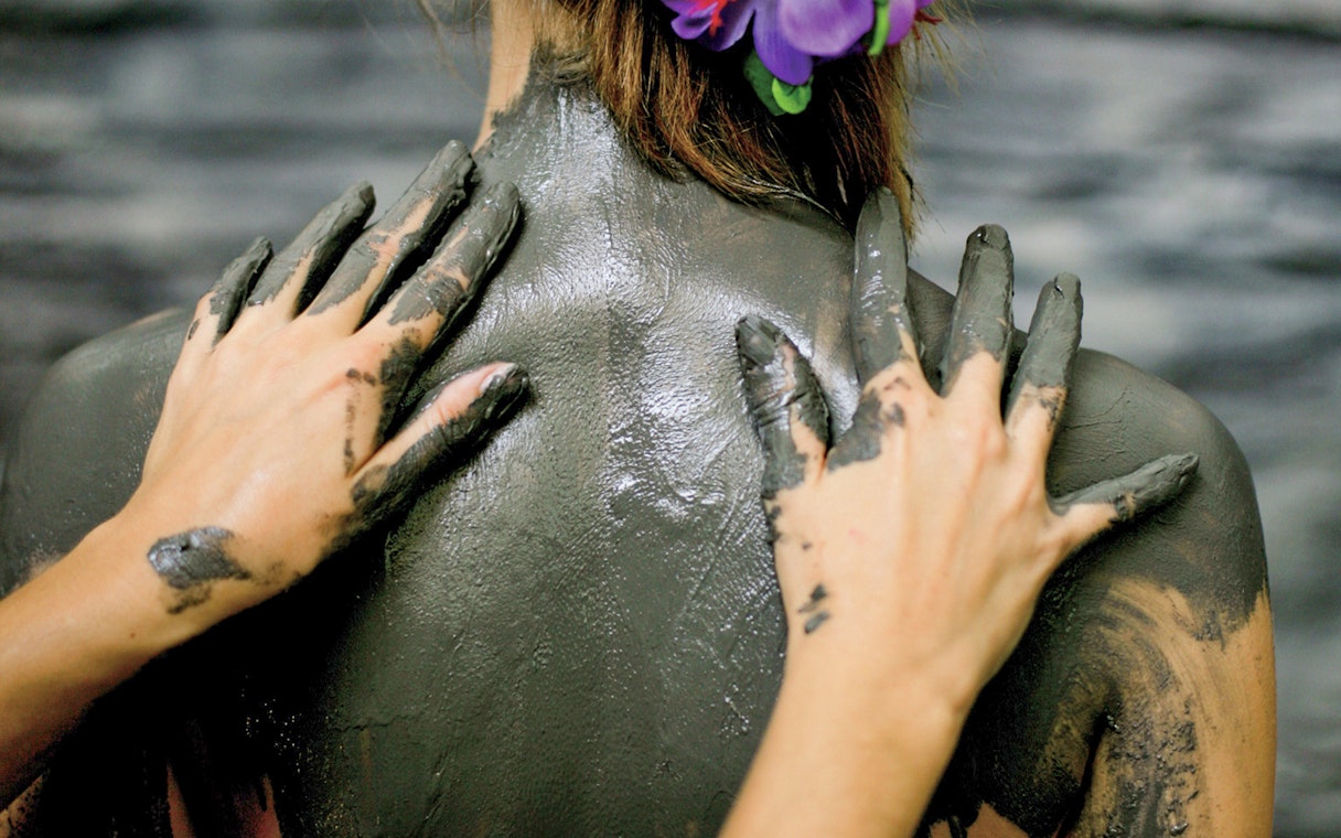 Mud spa treatment at Tropical Islands Resort.