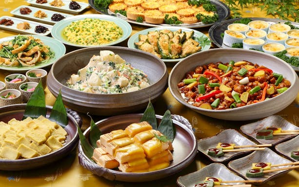 Traditional Japanese dishes served on Kyoto Sagano Romantic Train Day Tour from Osaka Umeda.