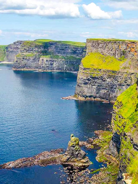 Cliffs of Moher overlooking the Atlantic Ocean in County Clare, Ireland.