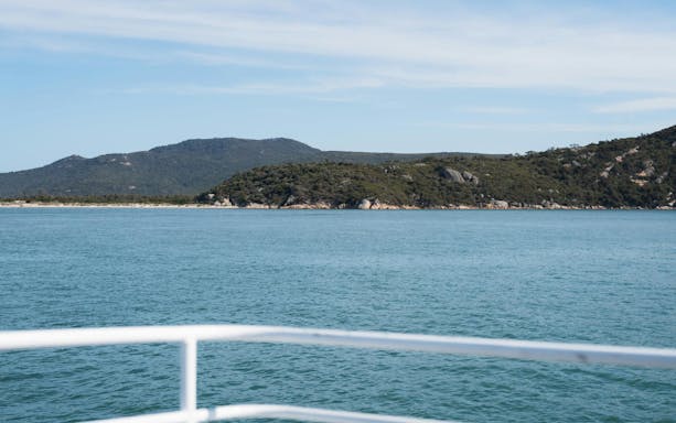 View of Wilsons Promontory coastline from a cruise ship deck.