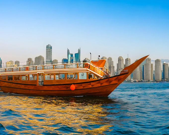 From Dubai Marina: 2-Hour Dhow Cruise with Dinner & Live Entertainment