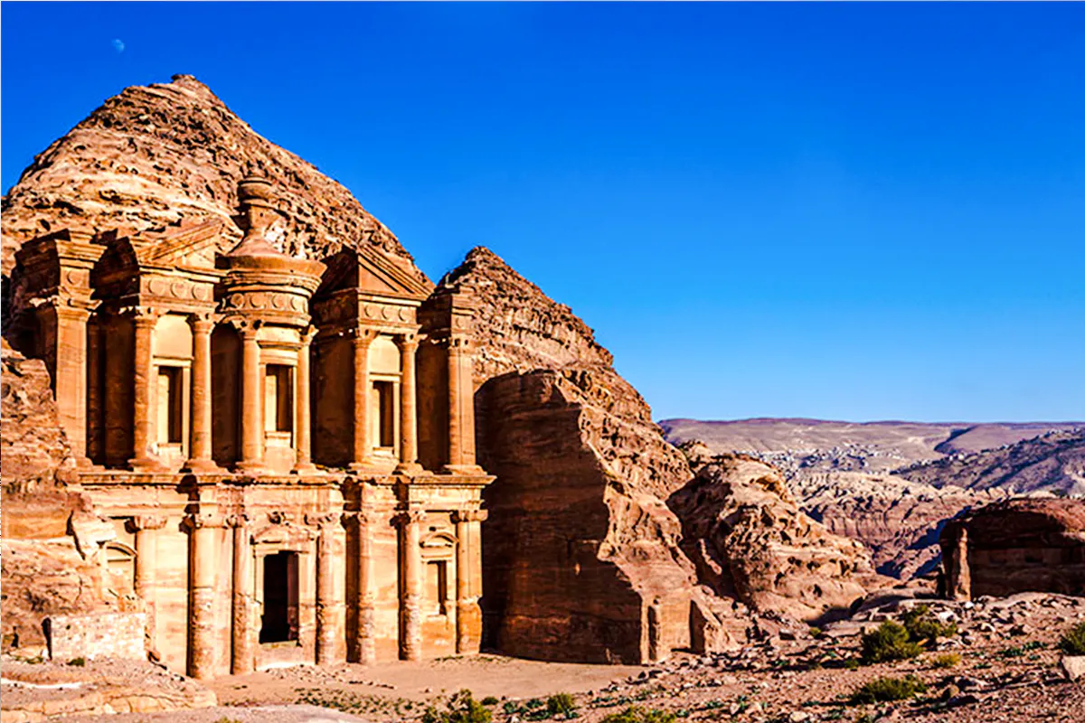 Petra's Monastery in Jordan, viewed during a guided tour from Amman.