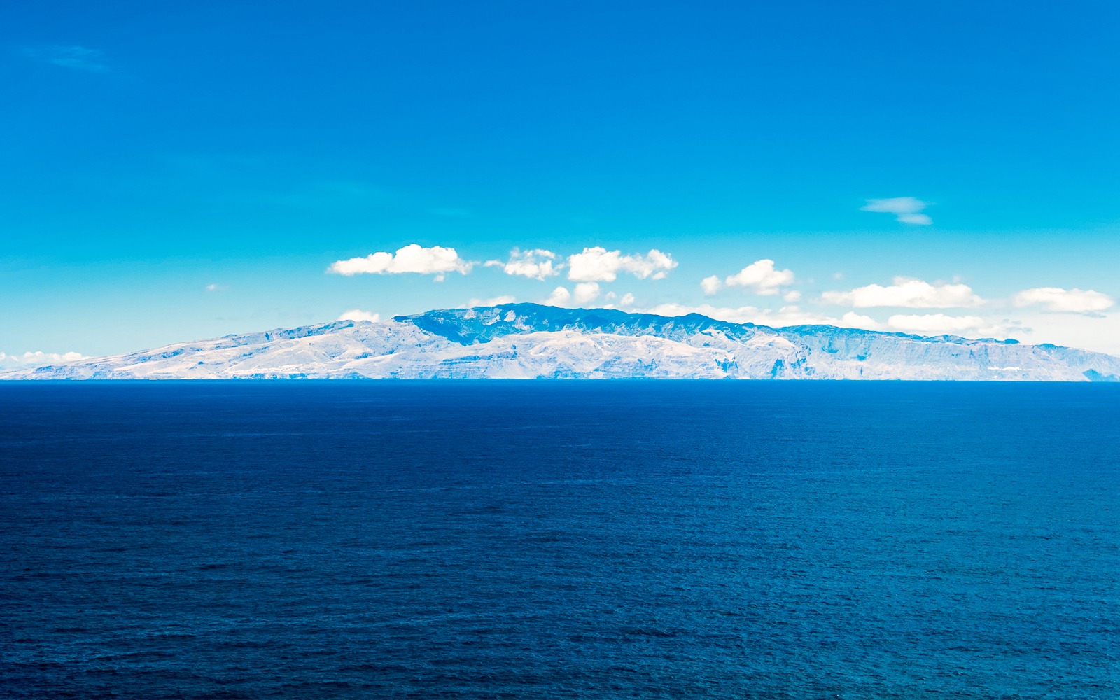 View of La Gomera island across the ocean from Tenerife.