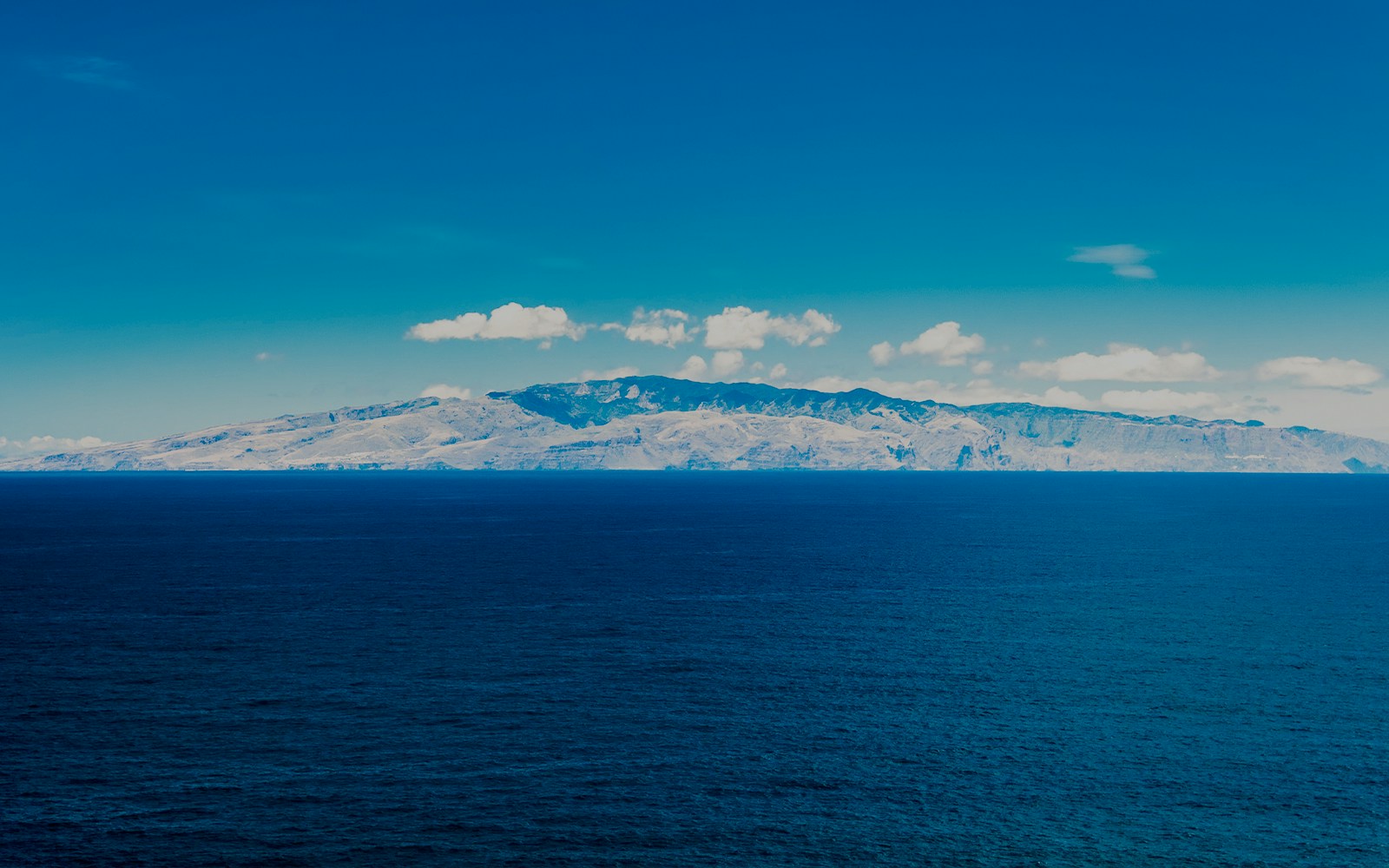 View of La Gomera island across the ocean from Tenerife.