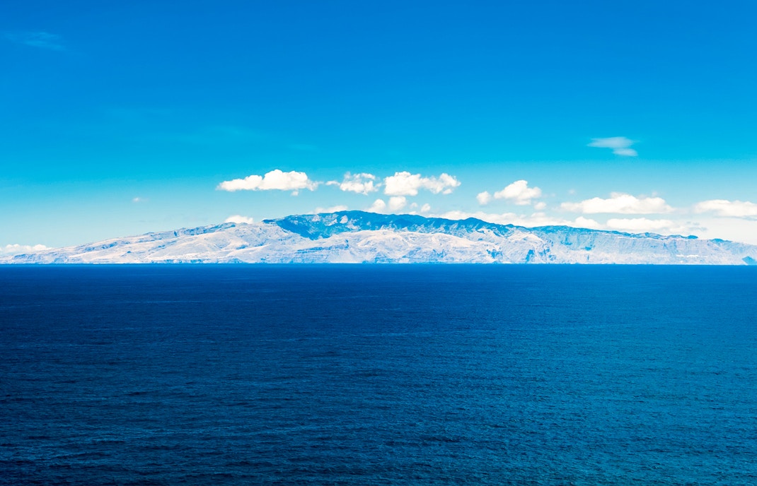 View of La Gomera island across the ocean from Tenerife.