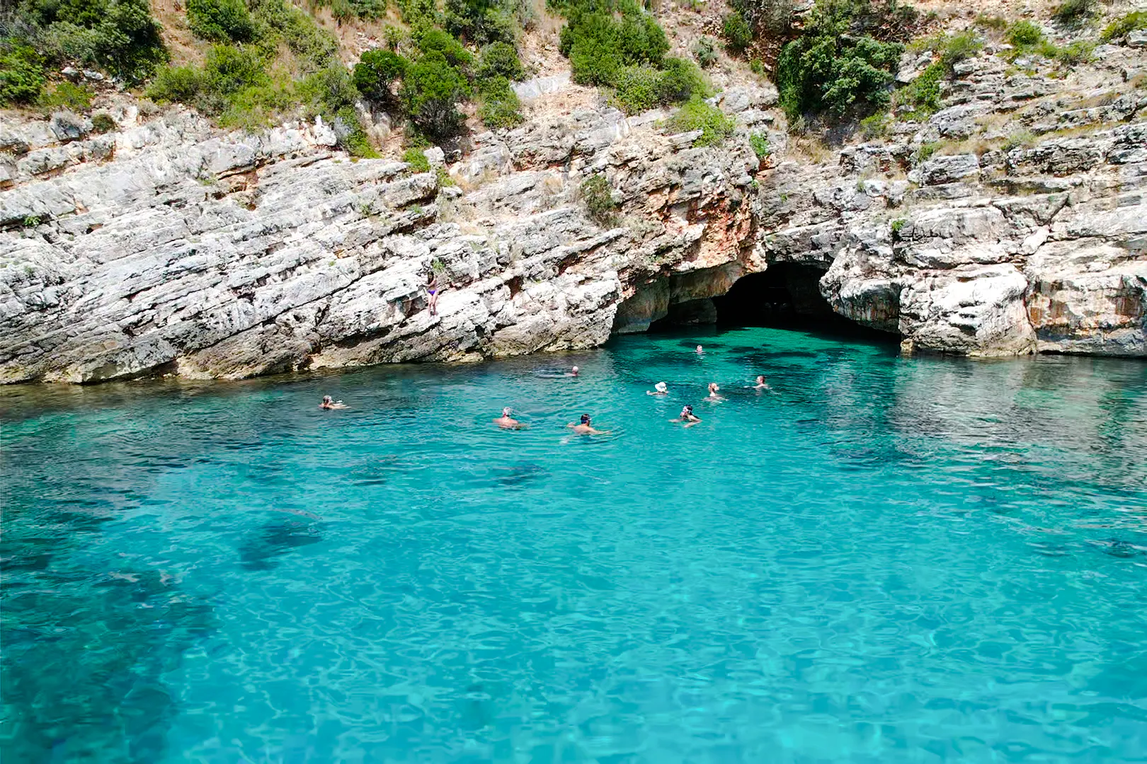 From Vlore: Blue Gem Cave and Grama Bay Speedboat Tour with Snorkeling Image 6