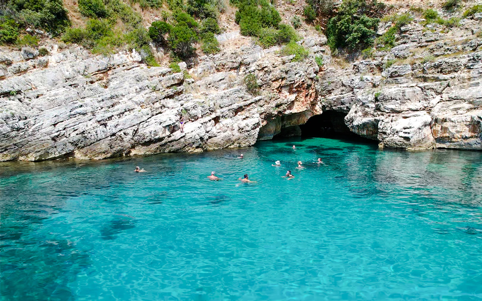 From Vlore: Blue Gem Cave and Grama Bay Speedboat Tour with Snorkeling Image 6