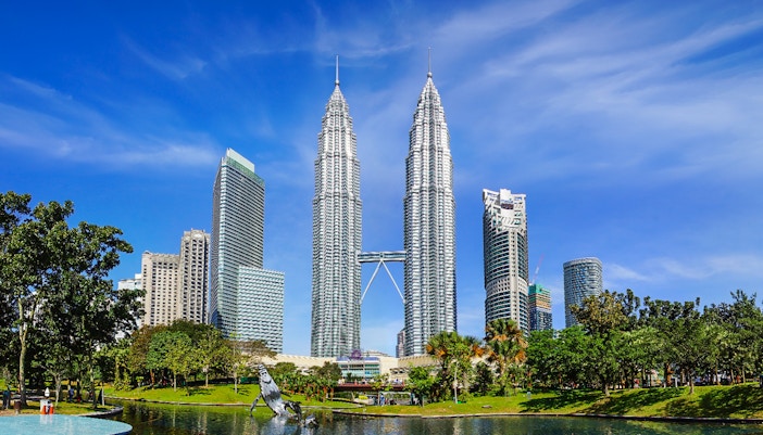 Petronas Twin Towers view from observation deck during KL private tour, Kuala Lumpur.