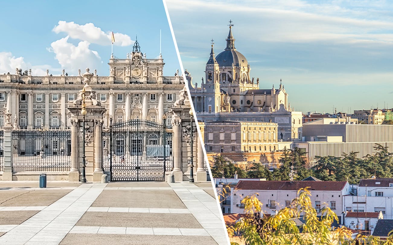 Royal Palace of Madrid and Royal Collections Gallery exterior view.