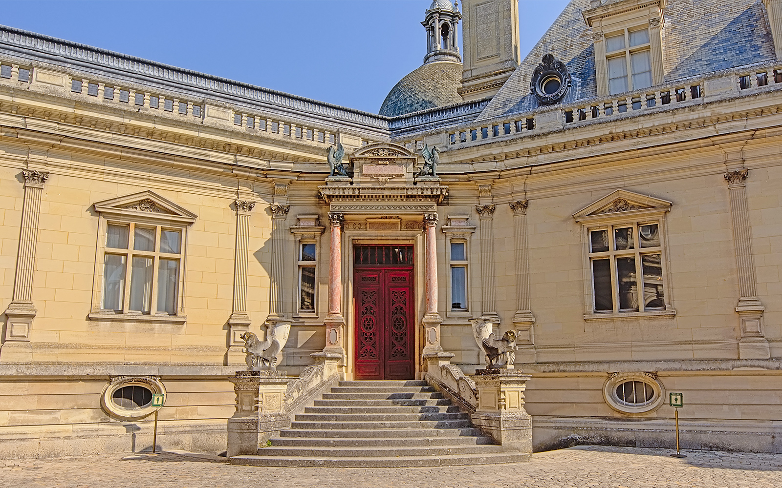 Staricase and Door in the inner court of the Chateau de Chantilly