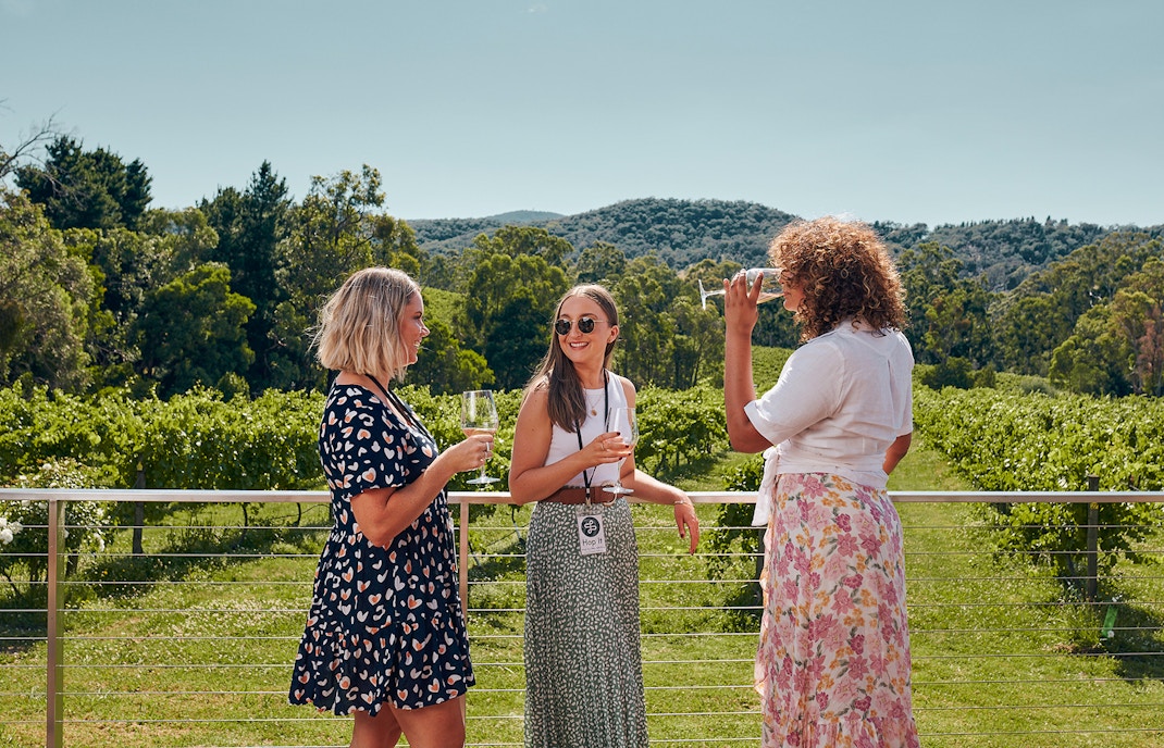 Ladies tasting wine at Yarra Valley, Melbourne