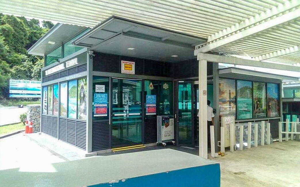 Ferry terminal entrance for Koh Lipe and Telaga Harbour Langkawi tickets.