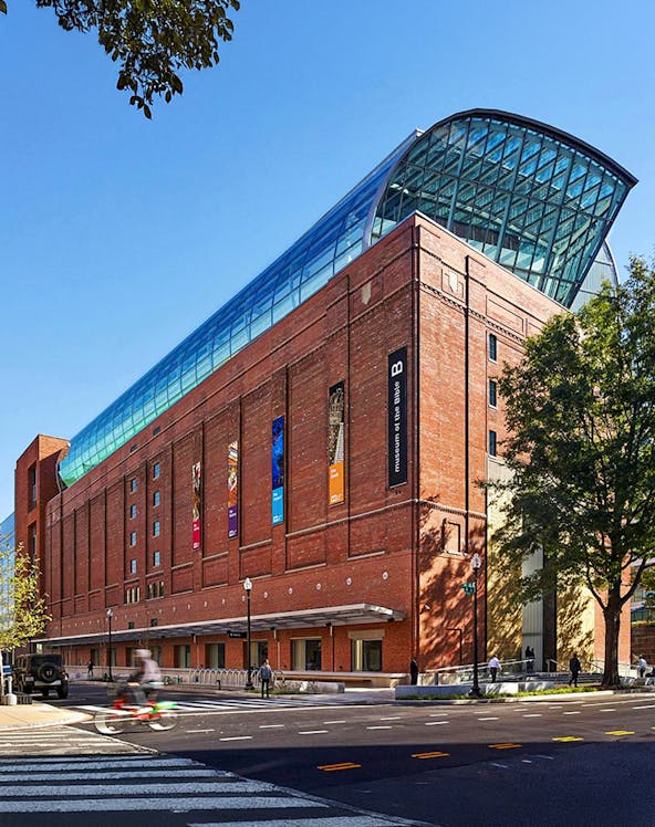 Museum of the Bible exterior with glass roof in Washington, D.C.