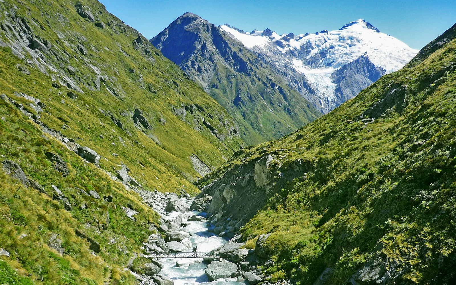 Trekking zwischen den Flüssen Rees und Dart im Mt. Aspiring National Park, Neuseeland