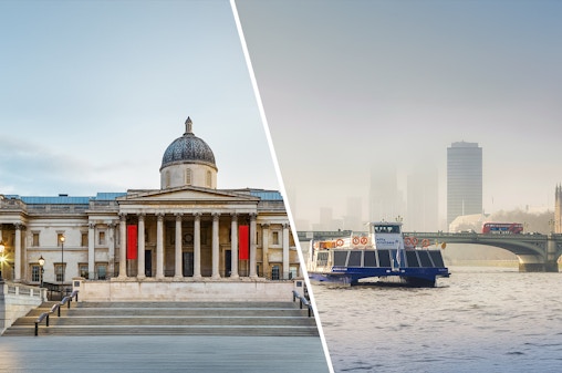 Kombination: National Gallery guidet tur + sightseeingkrydstogtsskib på floden Thames