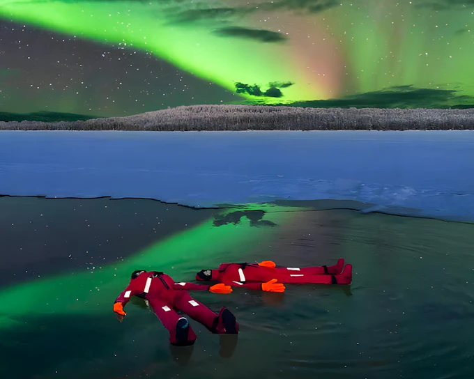 Rovaniemi: Lapland Lake Ice Floating with Northern Lights