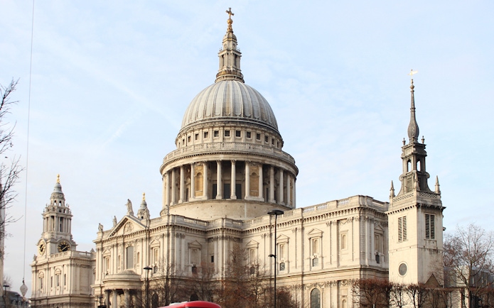 St. Paul's Cathedral dome and towers in London.