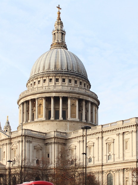 St. Paul's Cathedral dome and towers in London.