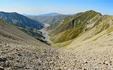 Girdimanchay River Valley view in Azerbaijan from Baku Shahdag Candy Cane Mountains tour.