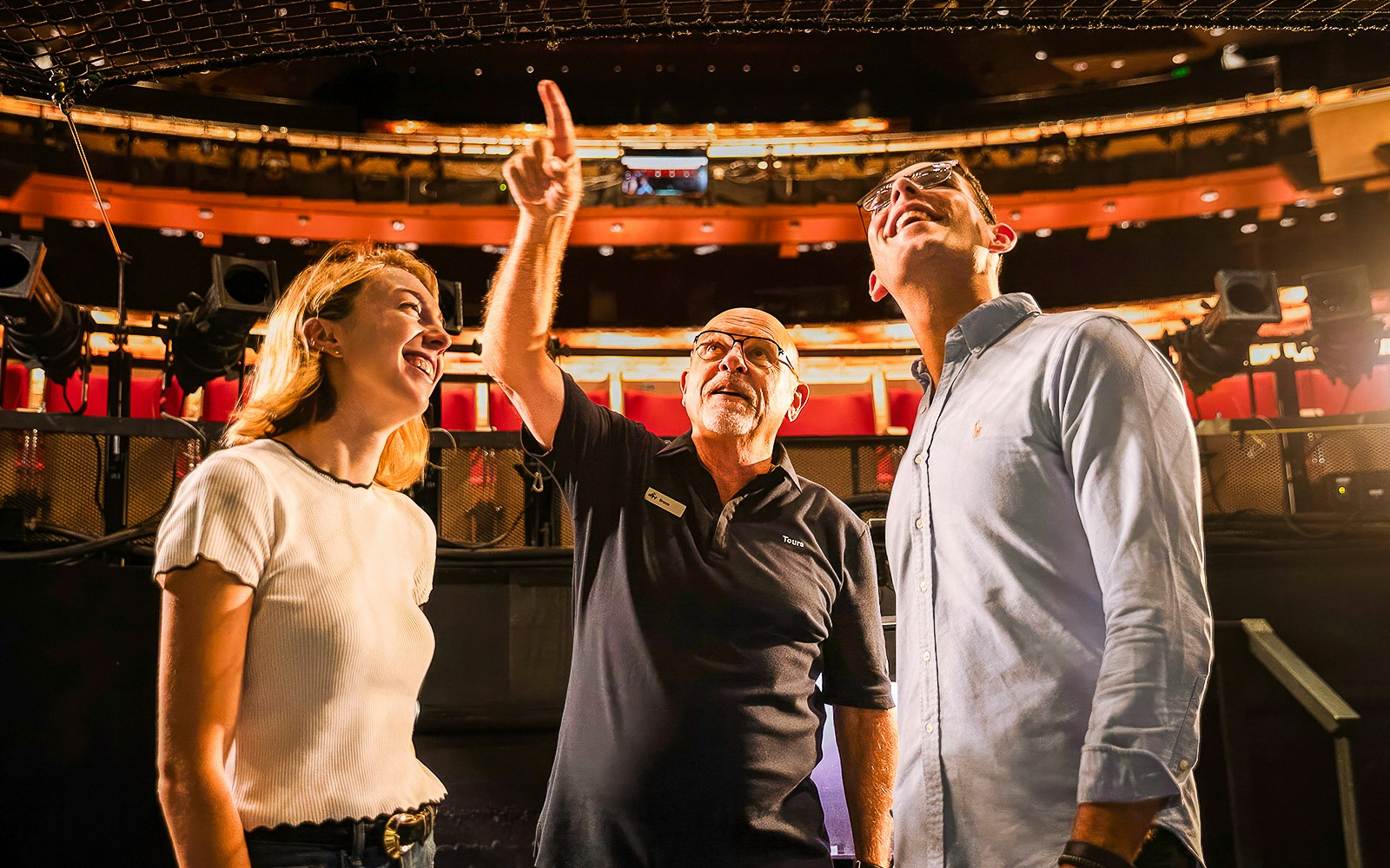 Guide showing guests the backstage of Sydney Opera House.