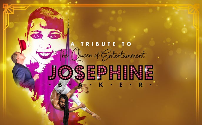 Tribute show poster for Josephine Baker with performers and vibrant design.