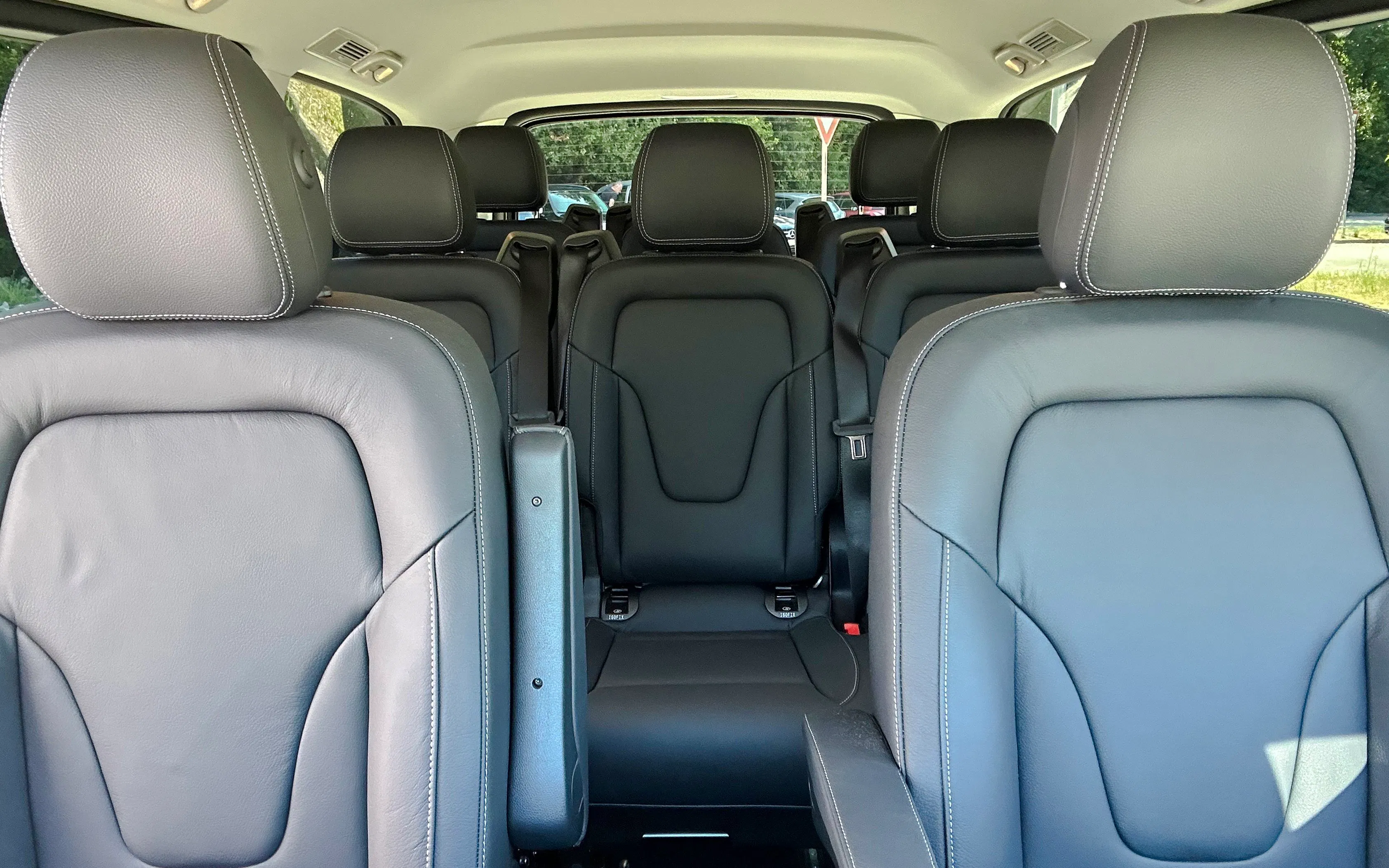 Interior of luxury car with leather seats for scenic transfer along Adriatic coast from Split.