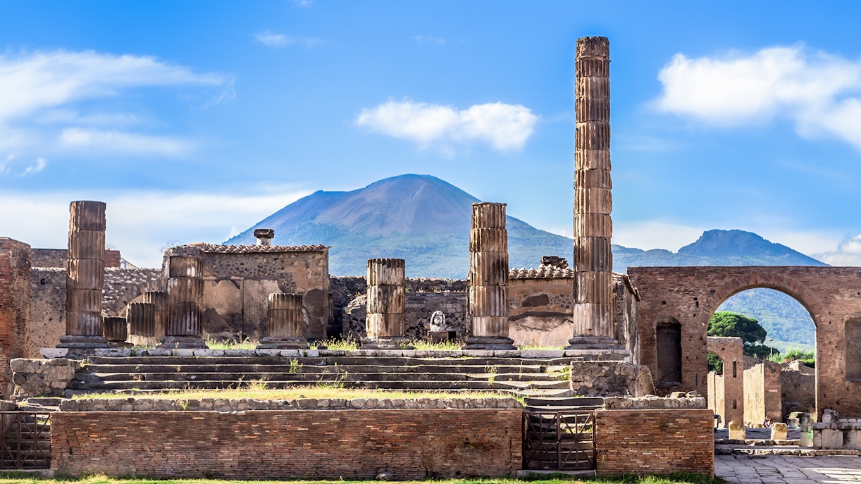 mount vesuvius as visible from pompeii