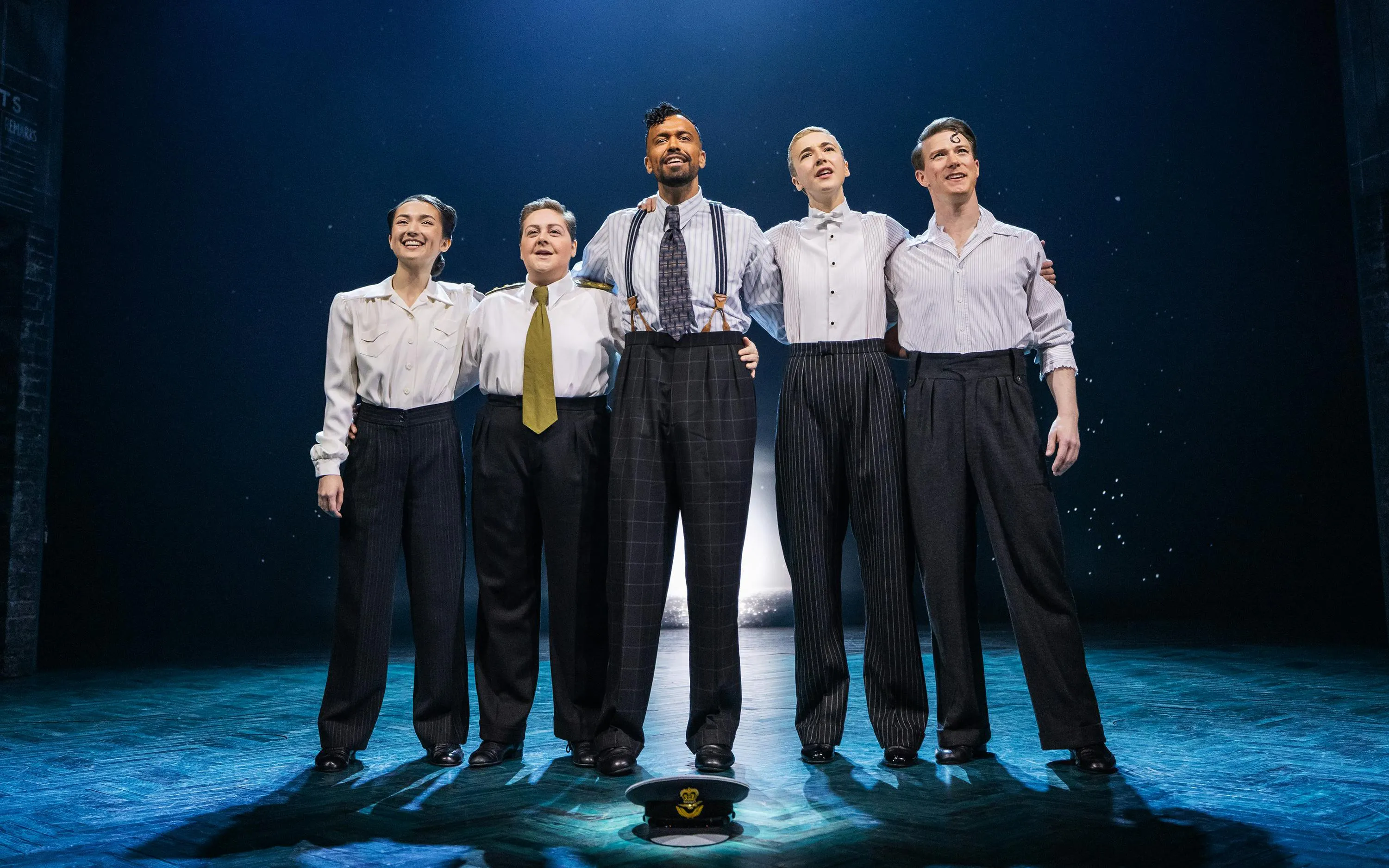 Cast of Operation Mincemeat performing on Broadway stage.
