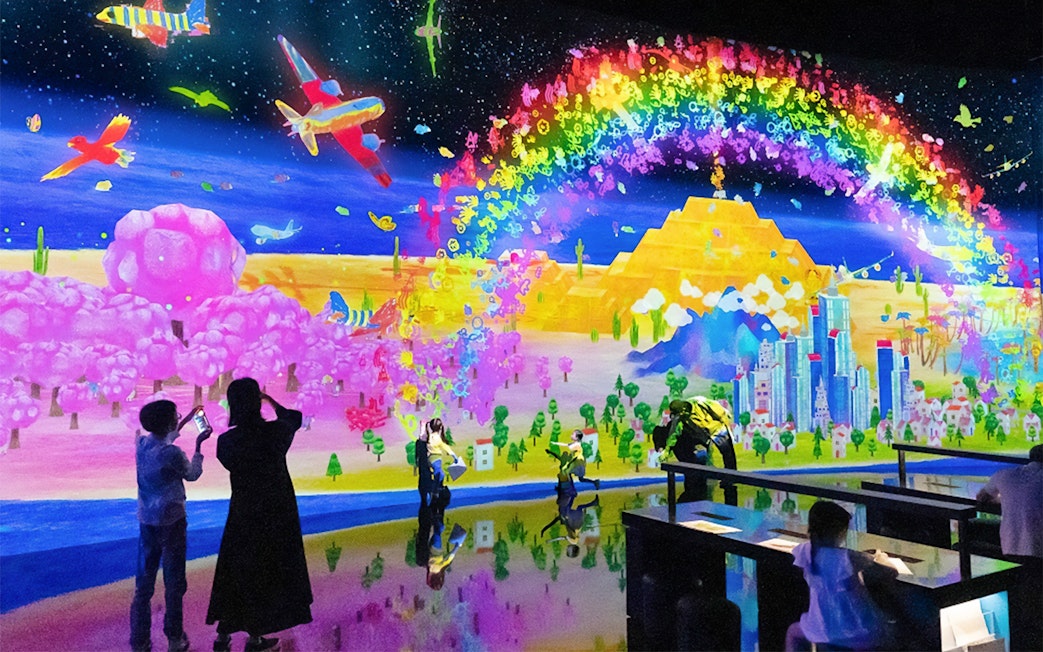 Interactive digital art display at Singapore Future World Exhibition.