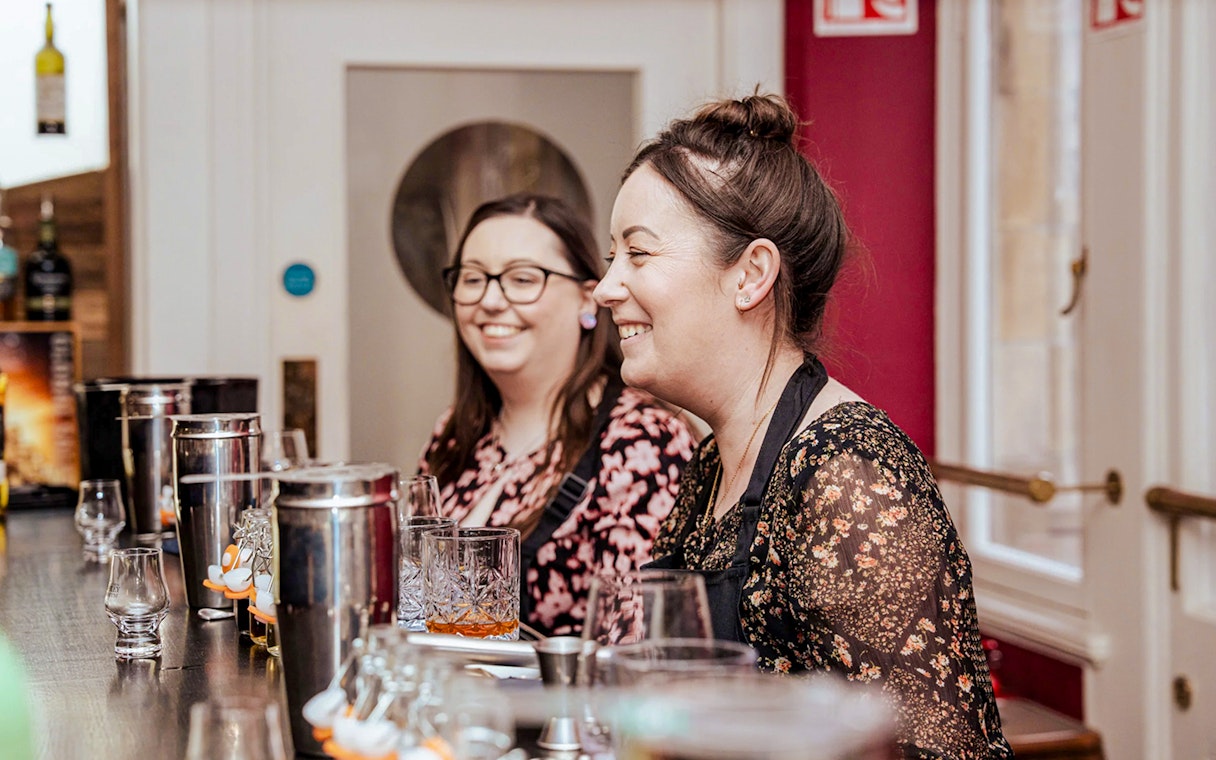 Guests enjoying a cocktail masterclass at the Irish Whiskey Museum.