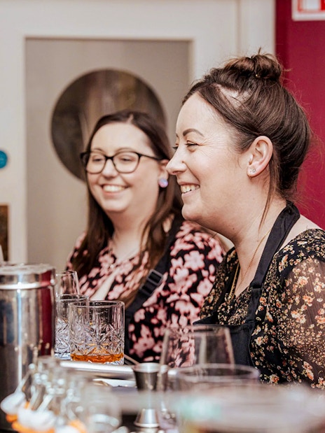 Guests enjoying a cocktail masterclass at the Irish Whiskey Museum.