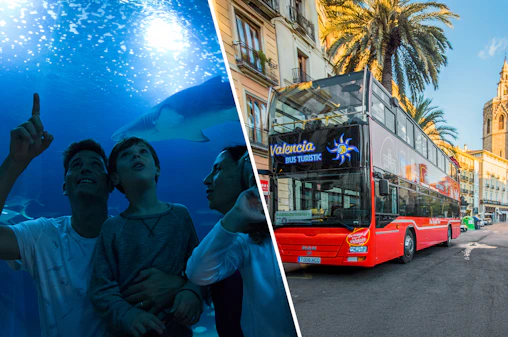 Kombination: L'Oceanogràfic-billetter + Valencia Hop-on Hop-off-busture