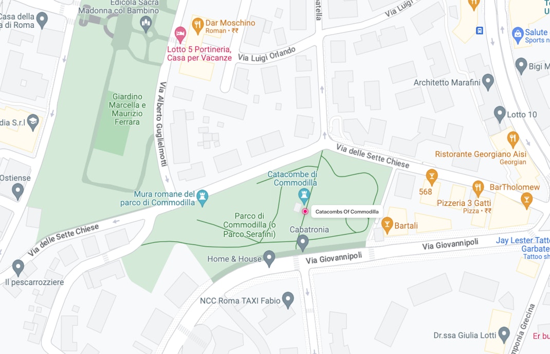 Catacombs of Commodilla Location