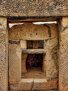 Ancient limestone structure at Limestone Heritage Park & Gardens, Malta.