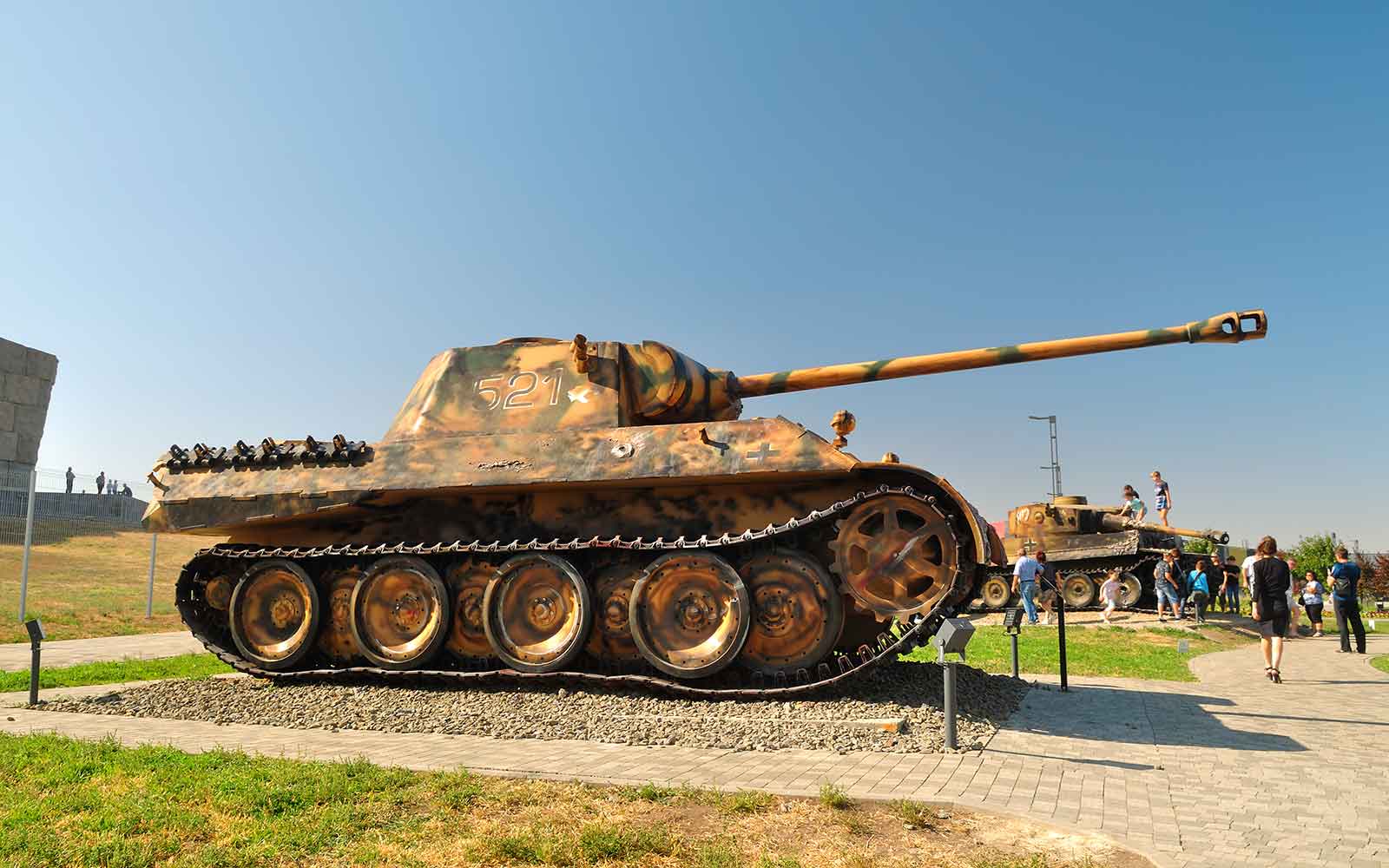 German Panther tank displayed at a military museum in Germany, showcasing World War II history.