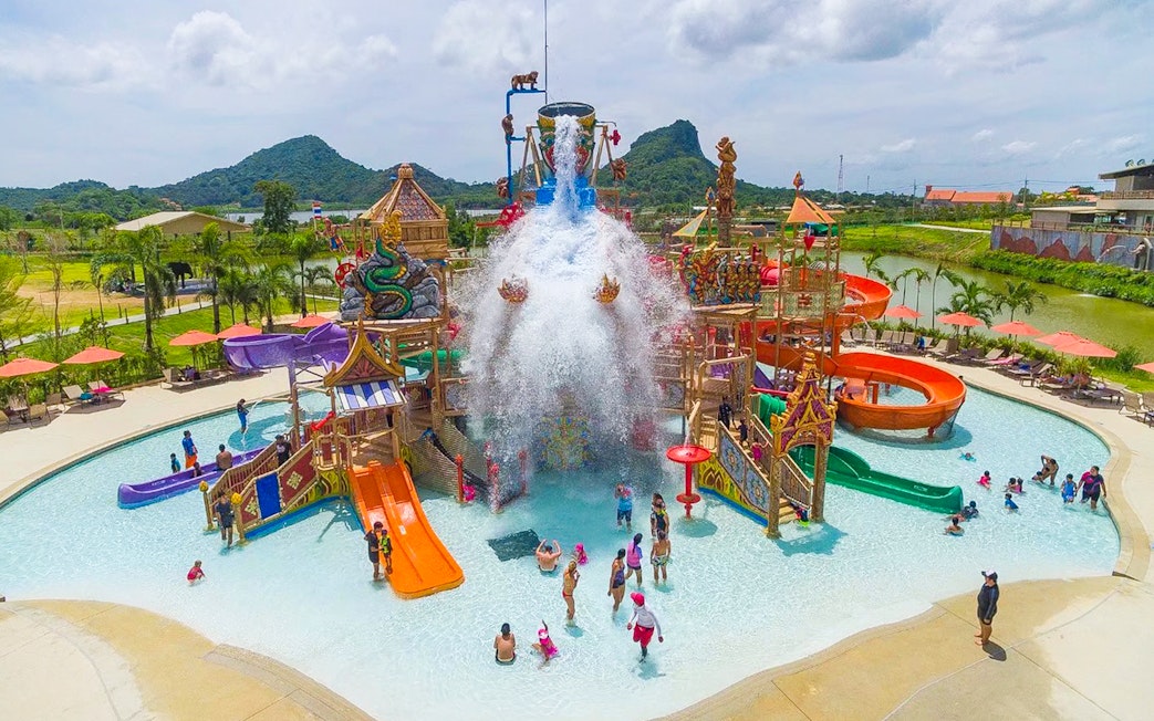 Ramayana Water Park with slides and splash area, Thailand.