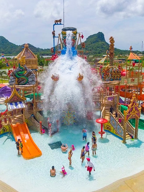 Ramayana Water Park with slides and splash area, Thailand.